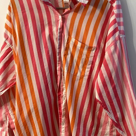 Beach Riot Alexa Top Sunset Stripes Multicolor Pink Orange Bikini Swimwear - Picture 8 of 13